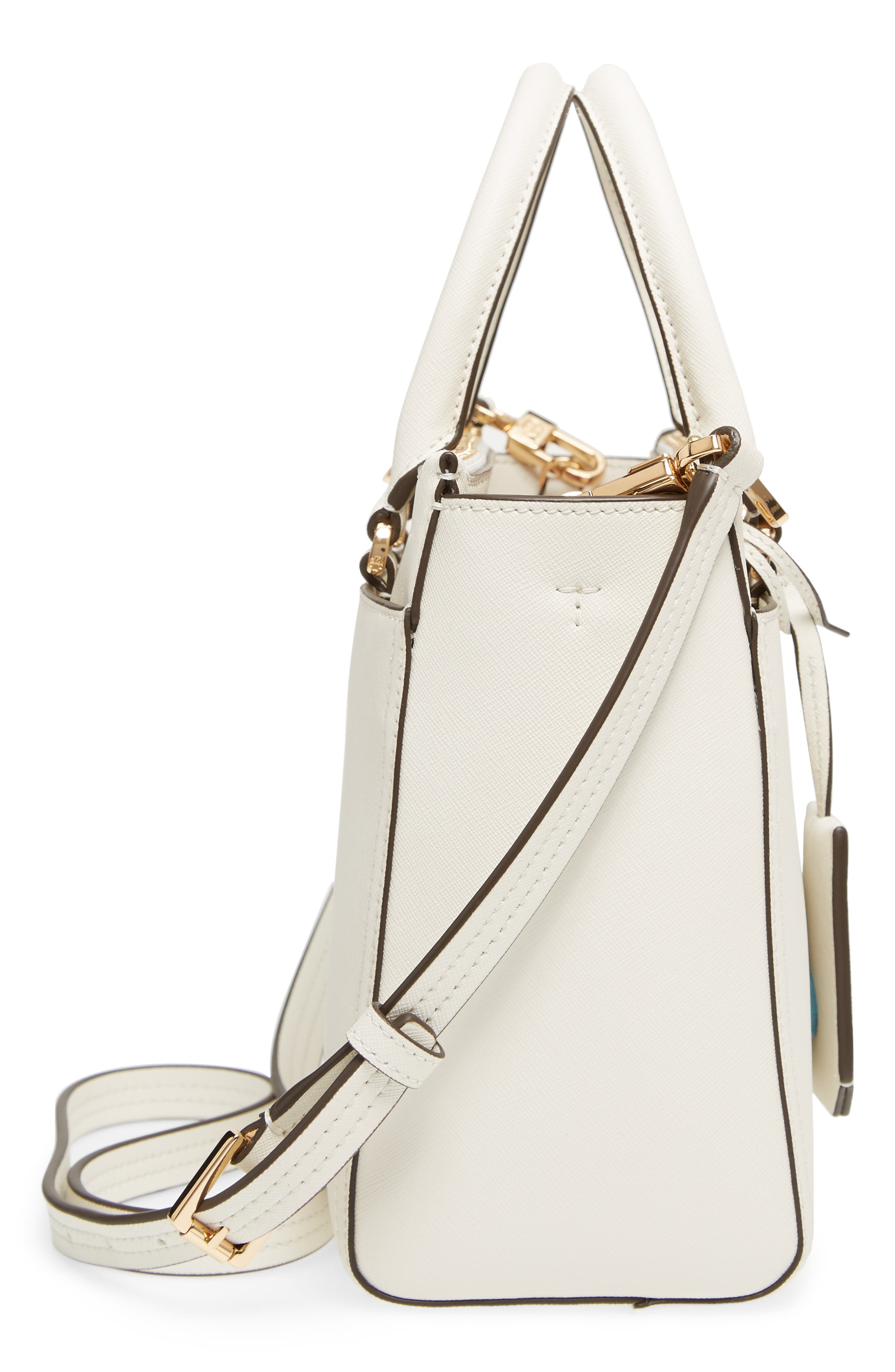 Tory Burch Small Robinson Double-Zip Leather Tote, Alternate, color, 