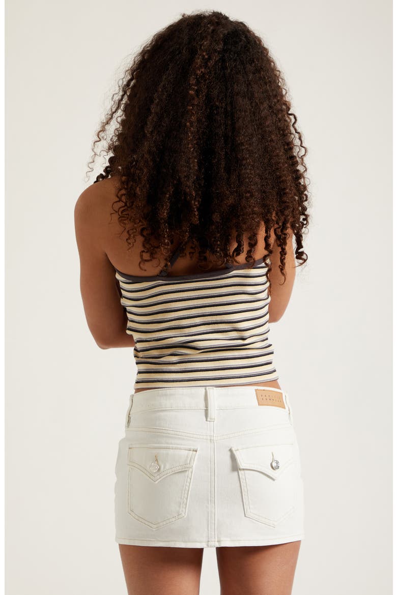 Piper Mid Rise Denim Miniskirt, Alternate, color, WHITE