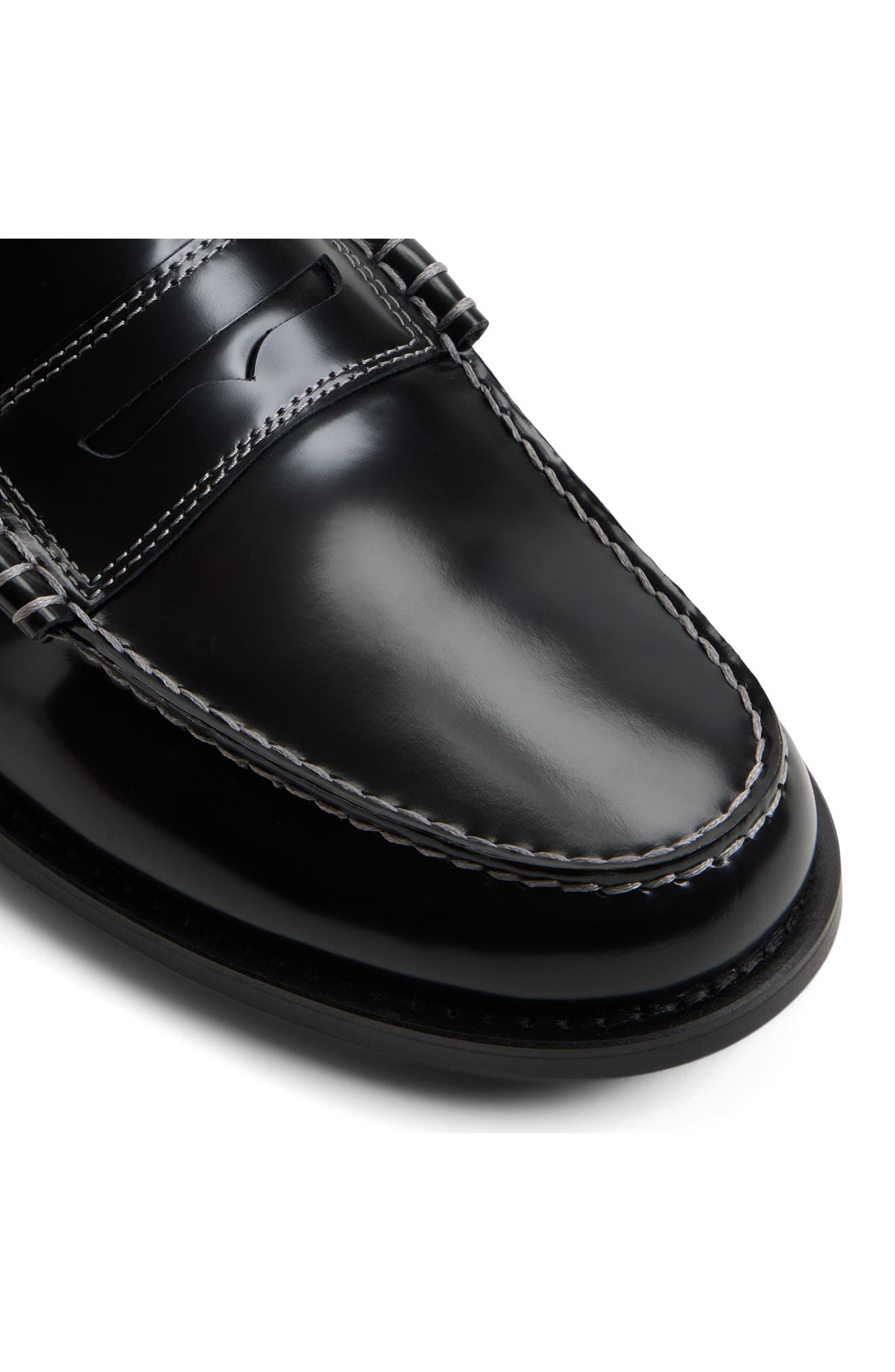 Emil Leather Penny Loafer, Alternate, color, BLACK