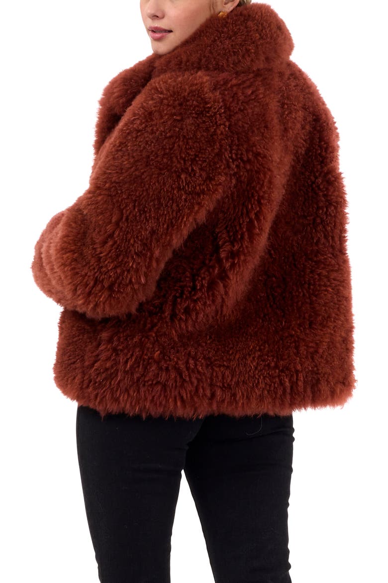 Genuine Shearling Jacket with Detachable Belt, Alternate, color, CARAMEL
