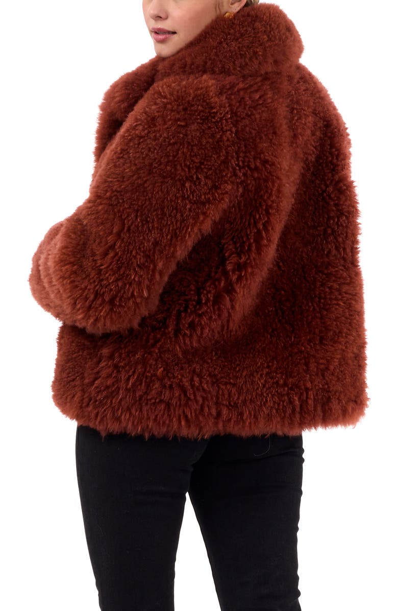 GORSKI Genuine Shearling Jacket with Detachable Belt, Alternate, color, Caramel
