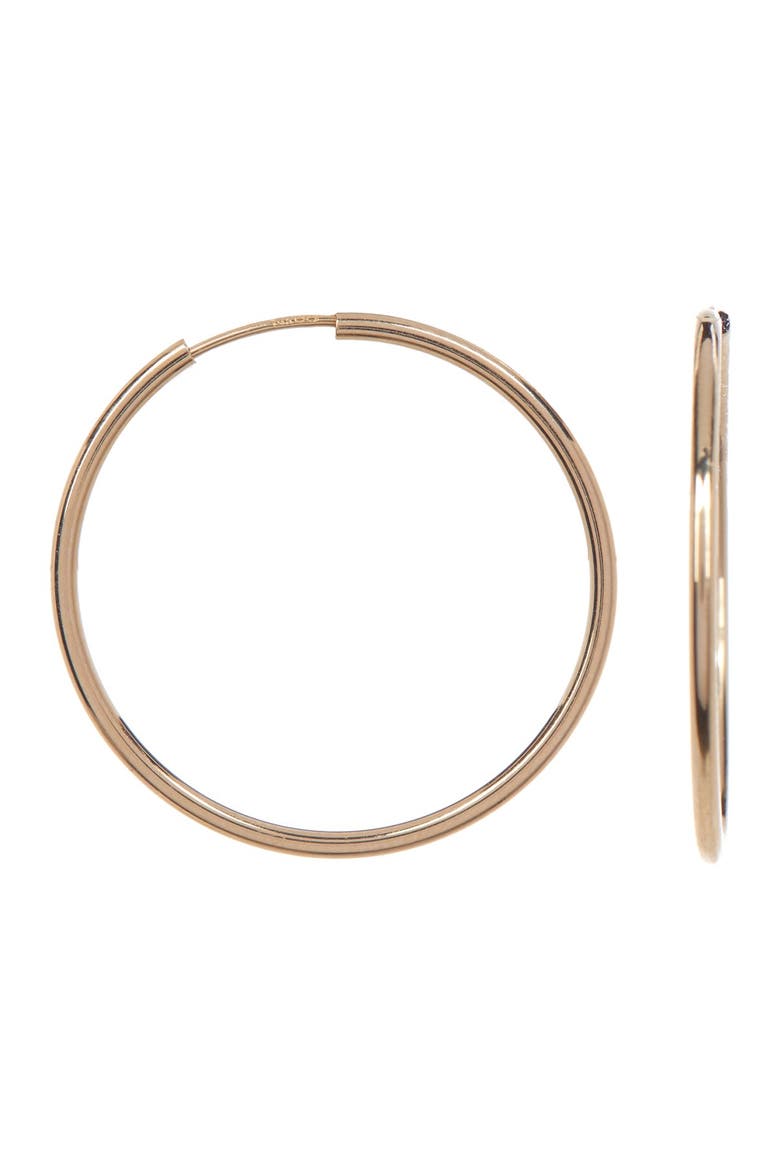 14K Yellow Gold Endless 25mm Hoop Earrings, Main, color, GOLD