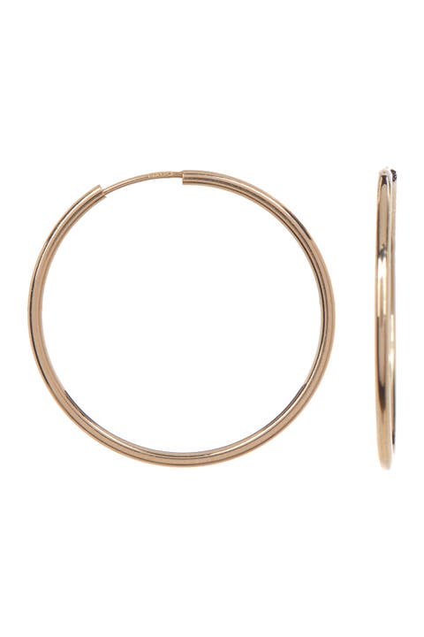 14K Yellow Gold Endless 25mm Hoop Earrings