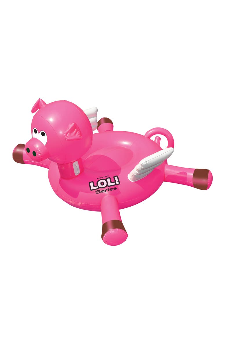 Lol Series Flying Pig Pool Float, Main, color, Pink