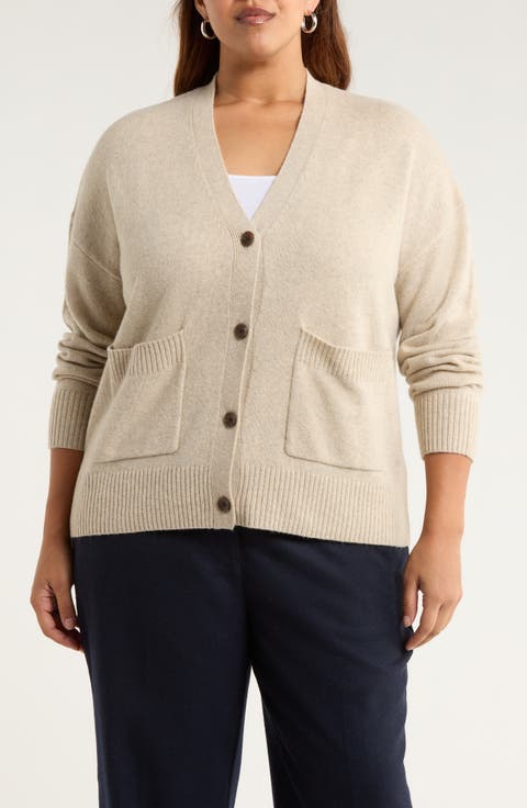Senara Merino Wool Blend Cardigan (Plus)