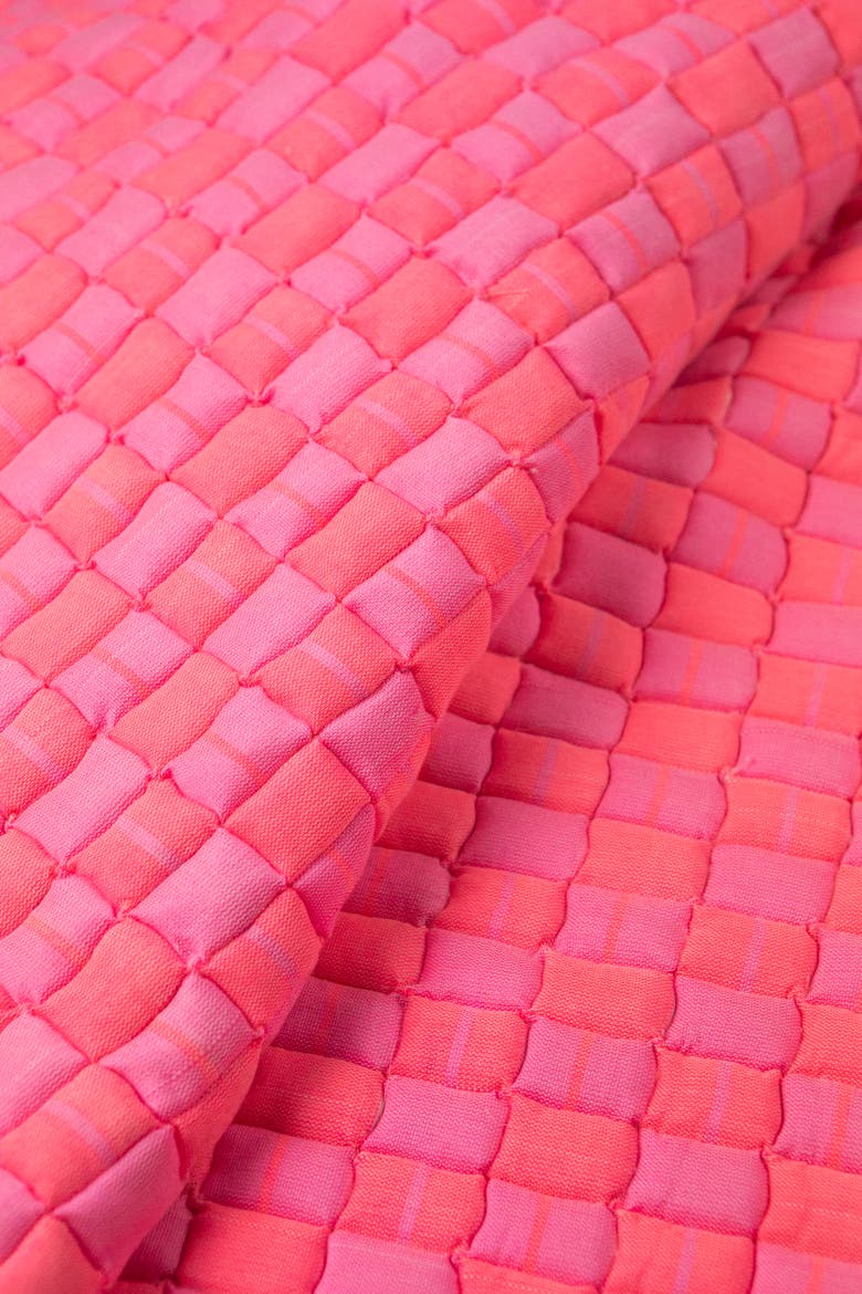 Quilted Sujani Neon Pink Throw Blanket, Alternate, color, Pink