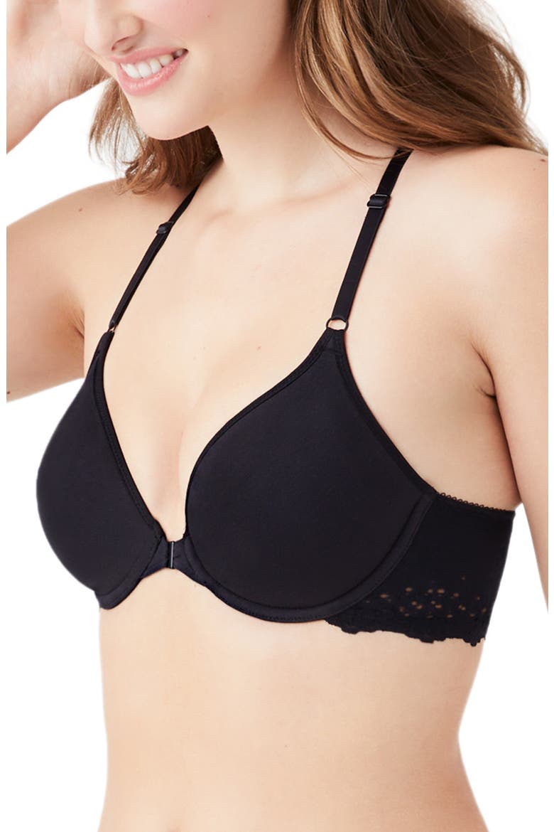 Front Close Underwire Racerback Bra, Alternate, color, NIGHT