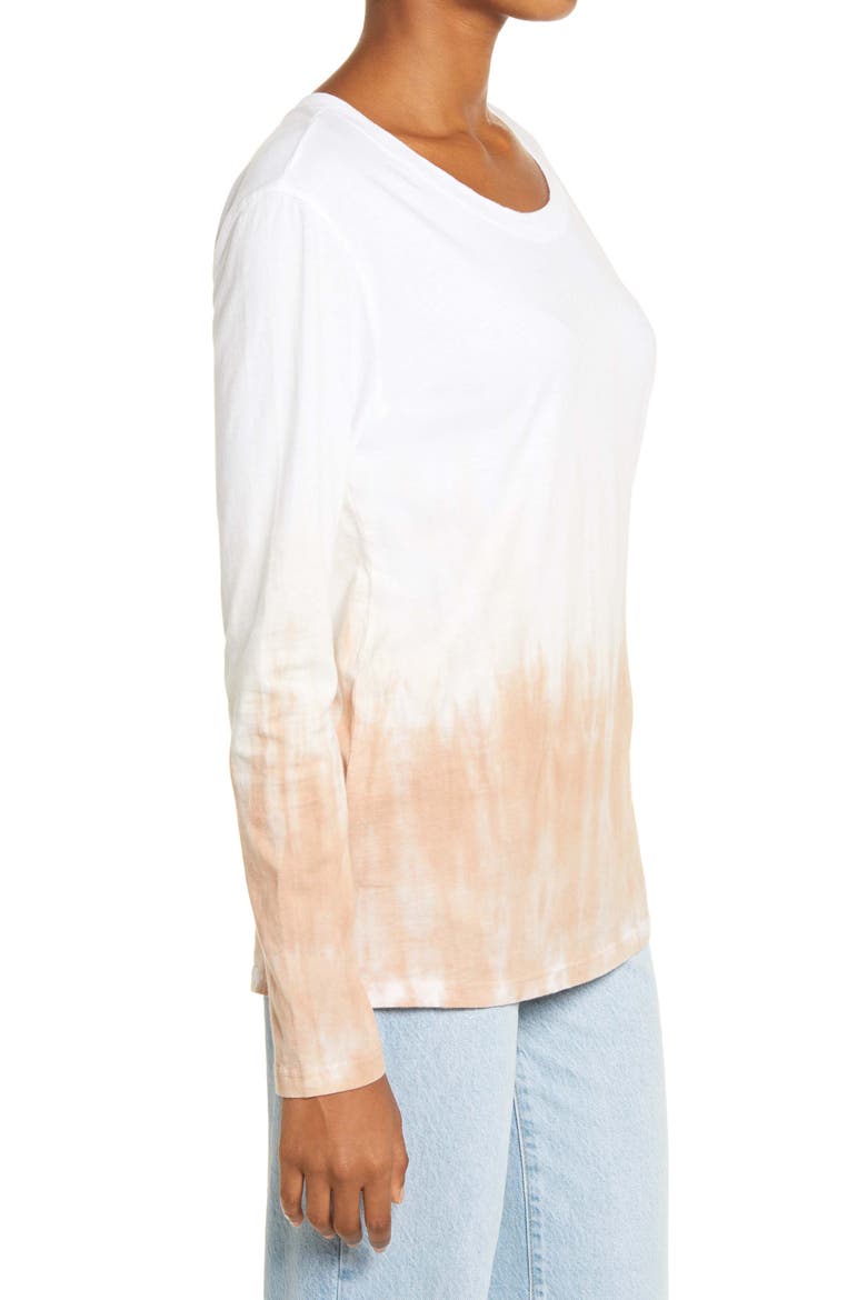 Tie Dye Long Sleeve Shirt, Alternate, color, WHITE- TAN COMBO