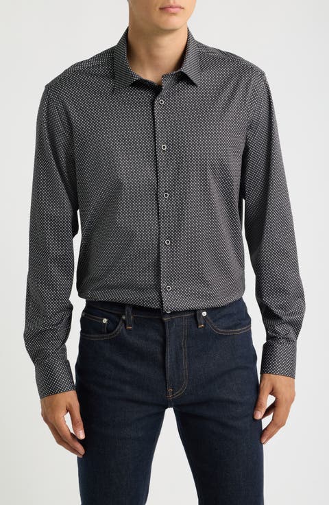 James OoohCotton® Microprint Button-Up Shirt