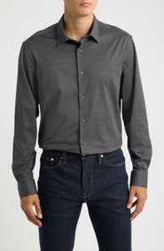 Bugatchi James OoohCotton® Microprint Button-Up Shirt