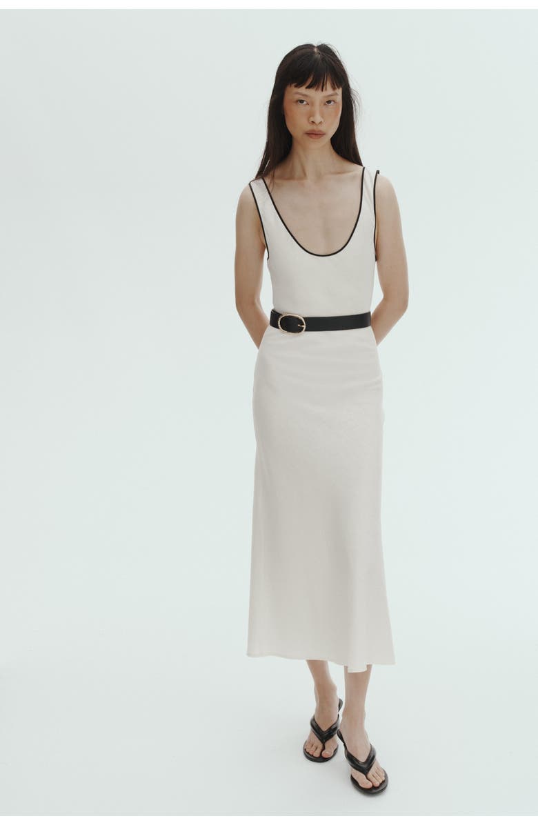 H&M Linen-blend Slip Dress, Alternate, color, White
