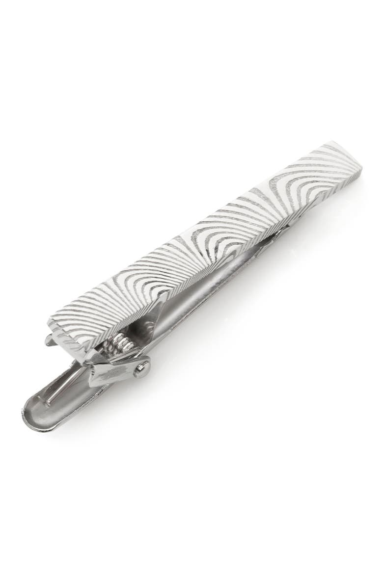 Damascus Stainless Steel Tie Clip, Main, color, SILVER