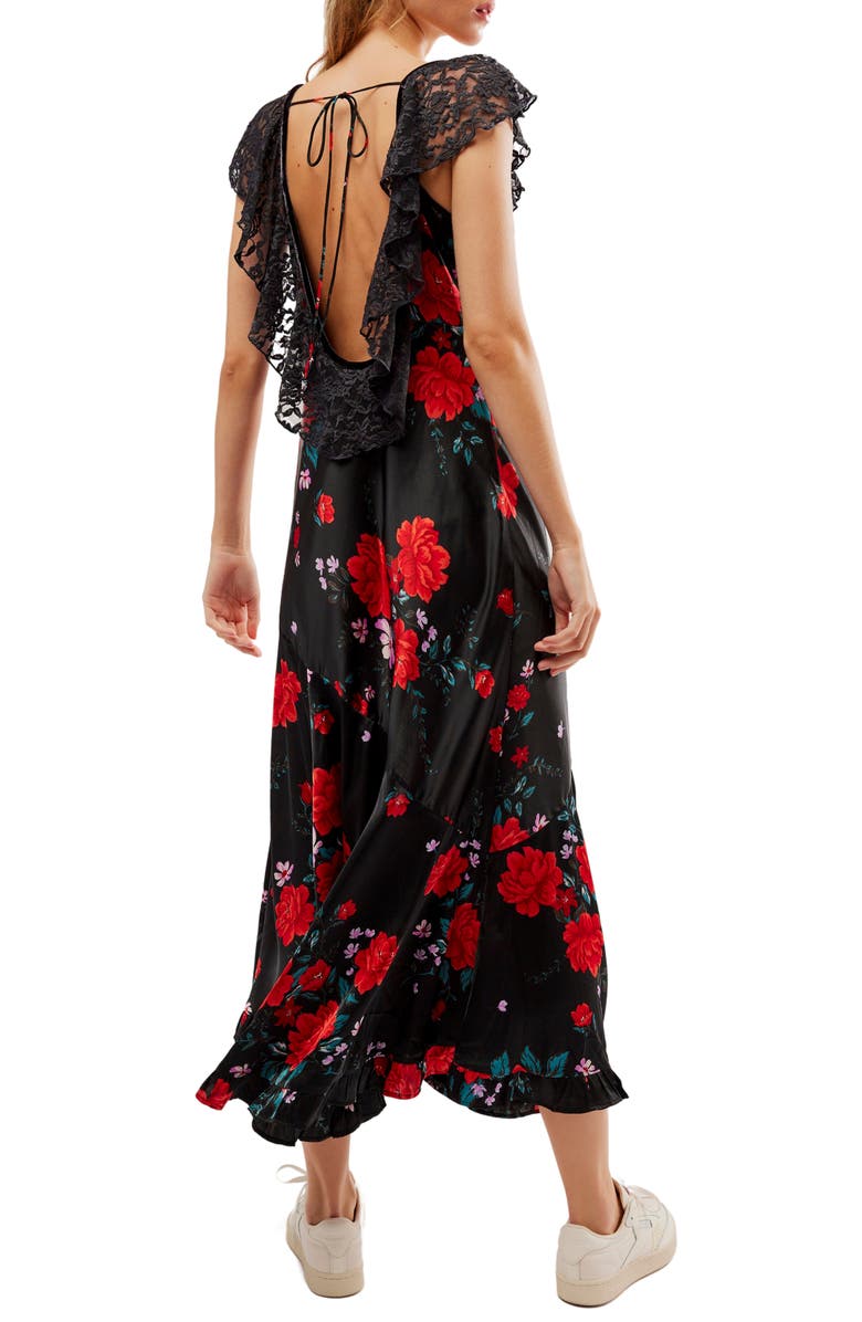Free People Warm Hearts Lace & Satin Maxi Dress, Alternate, color, 