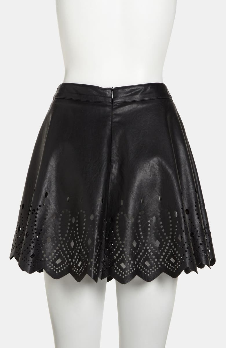 ASTR the Label ASTR Cutout Faux Leather Skirt, Alternate, color,
