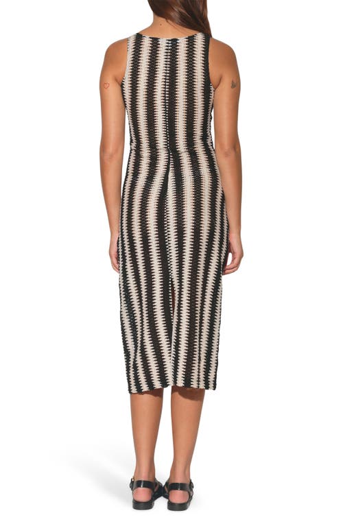 Shop Walter Baker Cassy Openwork Cotton Body-con Dress In Stripe Crochet