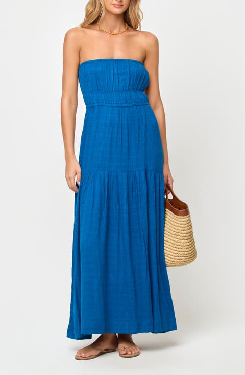 Cora Strapless High-Low Maxi Dress