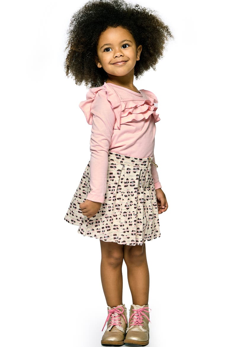 Kids' Ruffle Accent Cotton T-Shirt, Alternate, color, PINK
