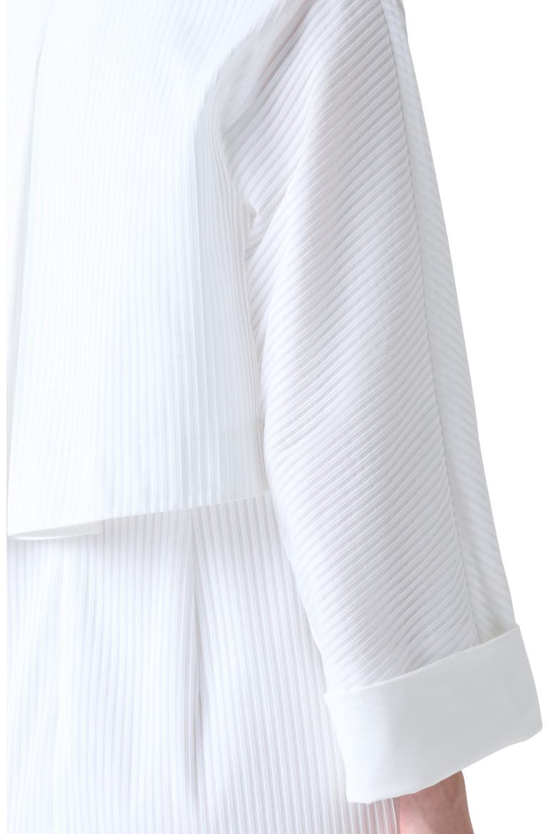 Mimi Pleated Cotton Voile Crop Jacket, Alternate, color, WHITE