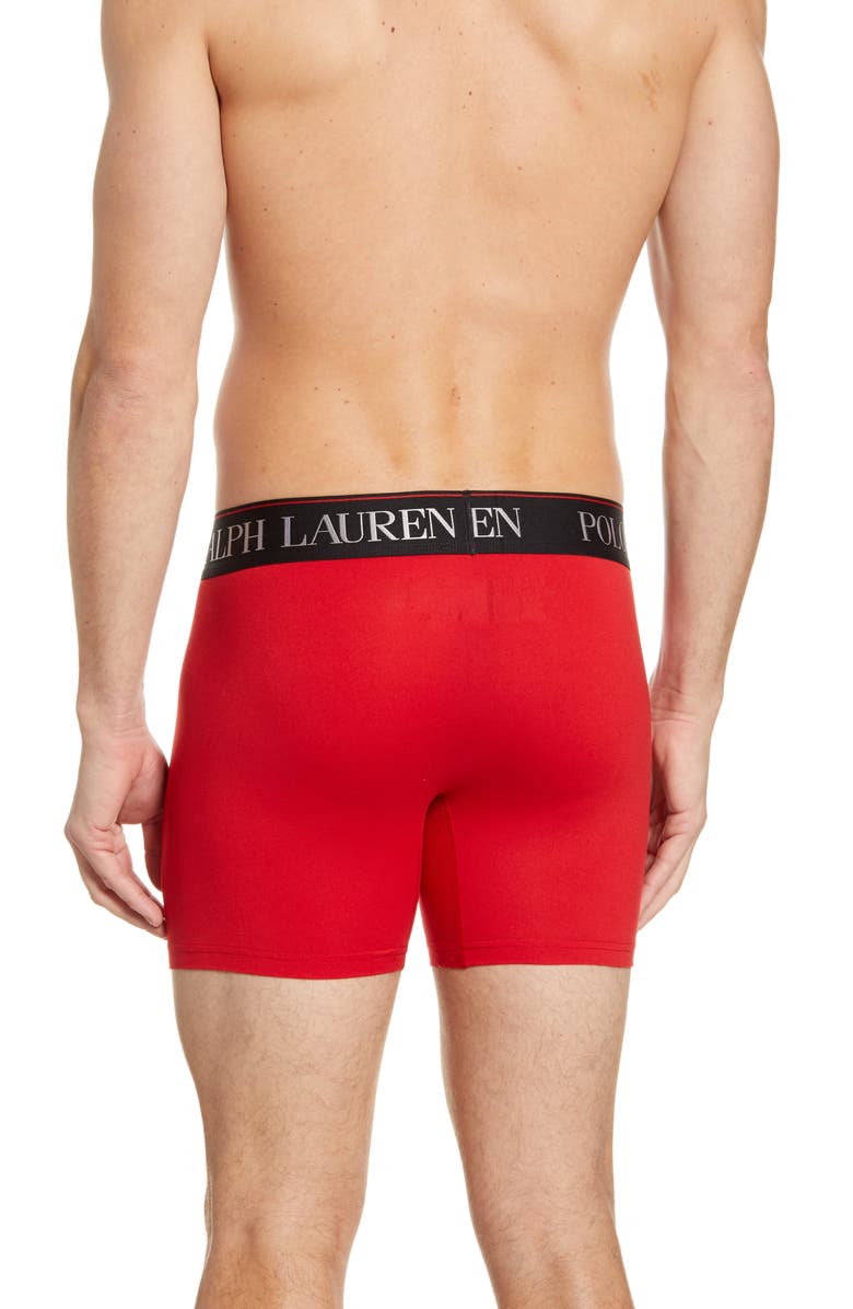 Polo Ralph Lauren 4D 3-Pack Boxer Briefs, Alternate, color, Charcoal/ Red/ Black
