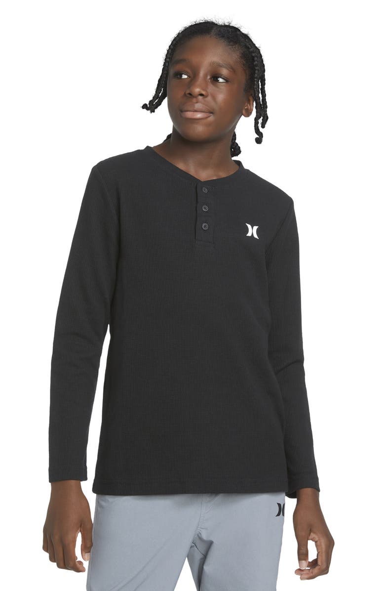 Hurley Kids' Thermal Long Sleeve Henley, Alternate, color, 