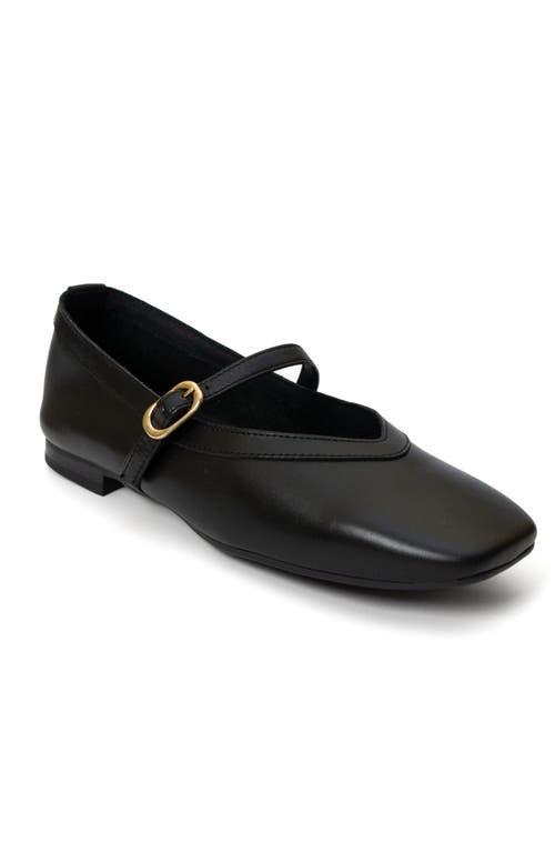 Menina Step Greta Leather Mary Jane Flat In Black