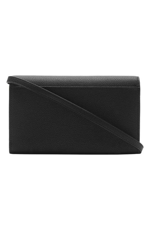 Burberry Cotswolds Leather Wallet On A Strap In Black