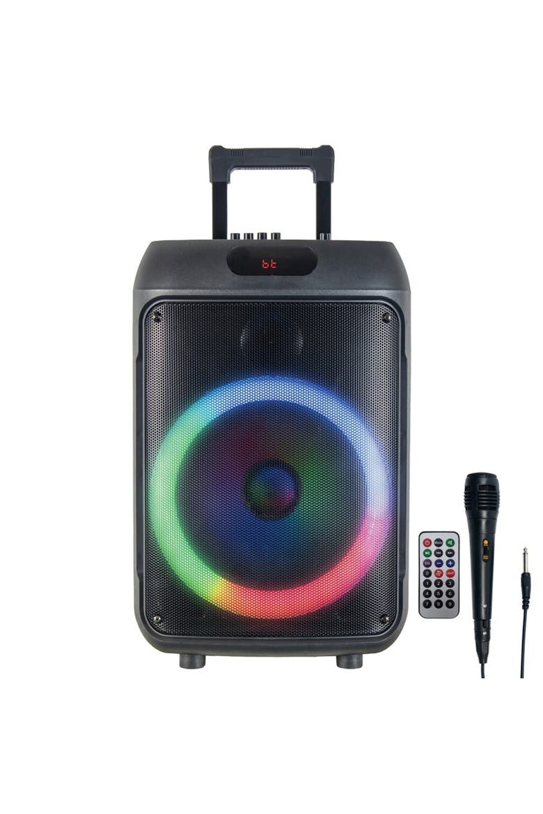 12" Portable RBG Light Party Speaker W/ Microphone, Main, color, Black