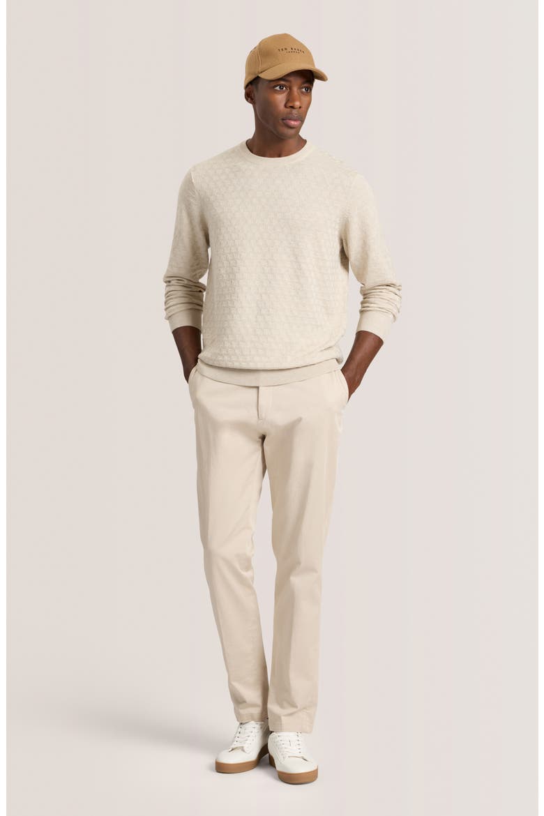 'T' Stitch Crewneck Sweater, Alternate, color, EGRET HEATHER
