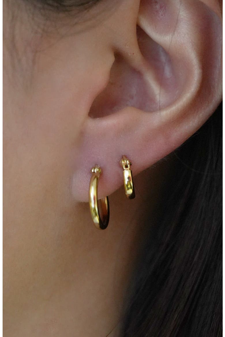 Set of 2 Hoop Earrings, Alternate, color, GOLD