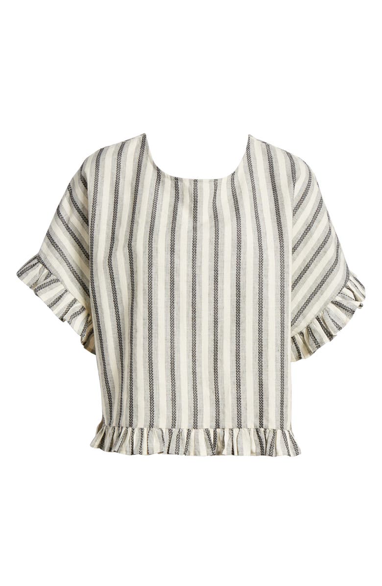 BP. Stripe Ruffle Trim Top, Alternate, color, 