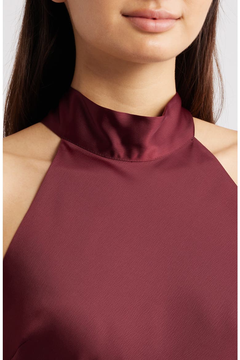 Violetta Matte Satin Gown, Alternate, color, MERLOT