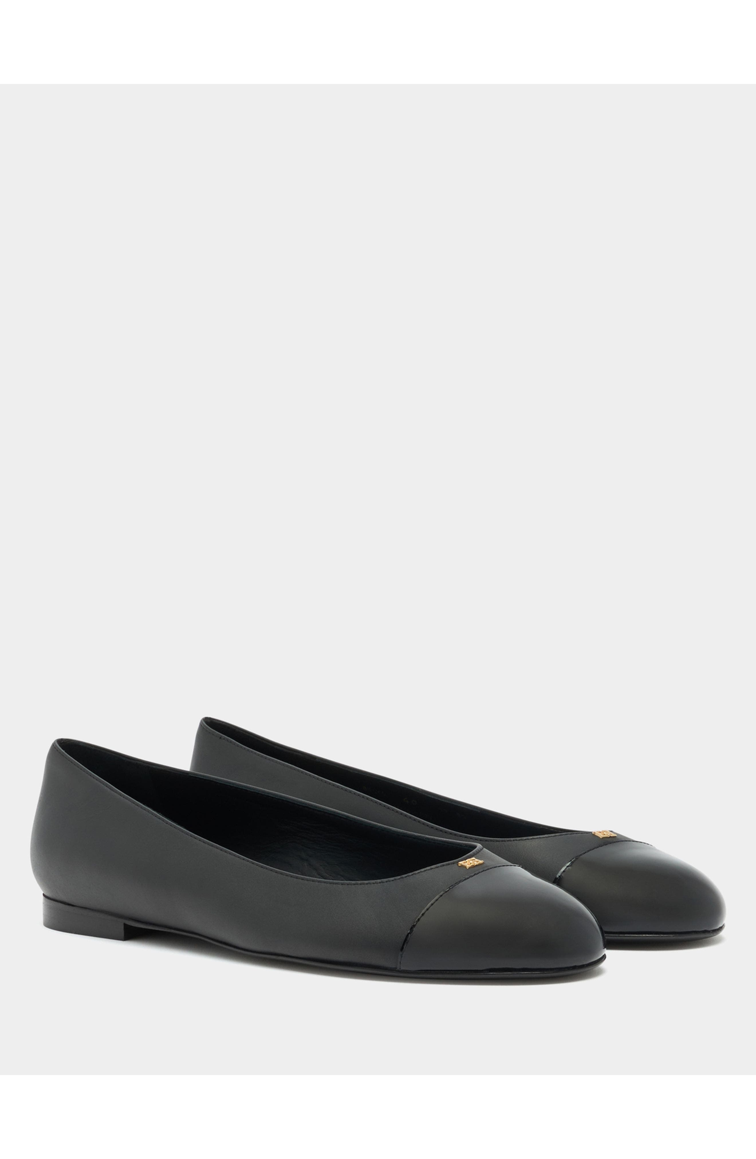 Bally Ballet Flat, Alternate, color, Black
