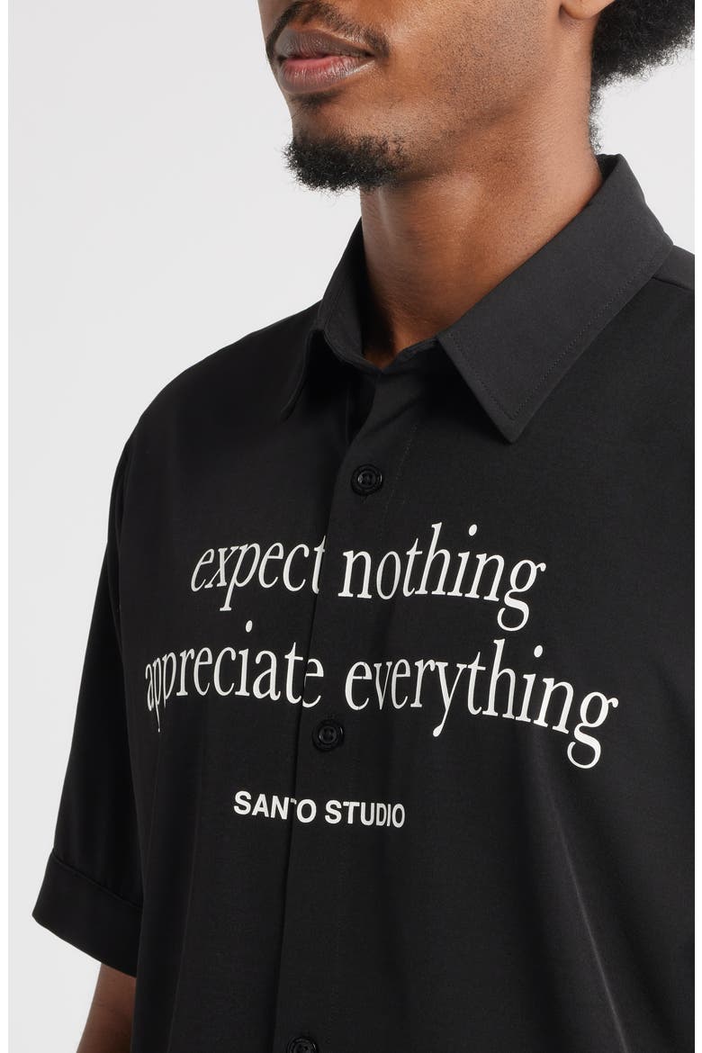 Appreciate Button-Up Shirt, Alternate, color, BLACK