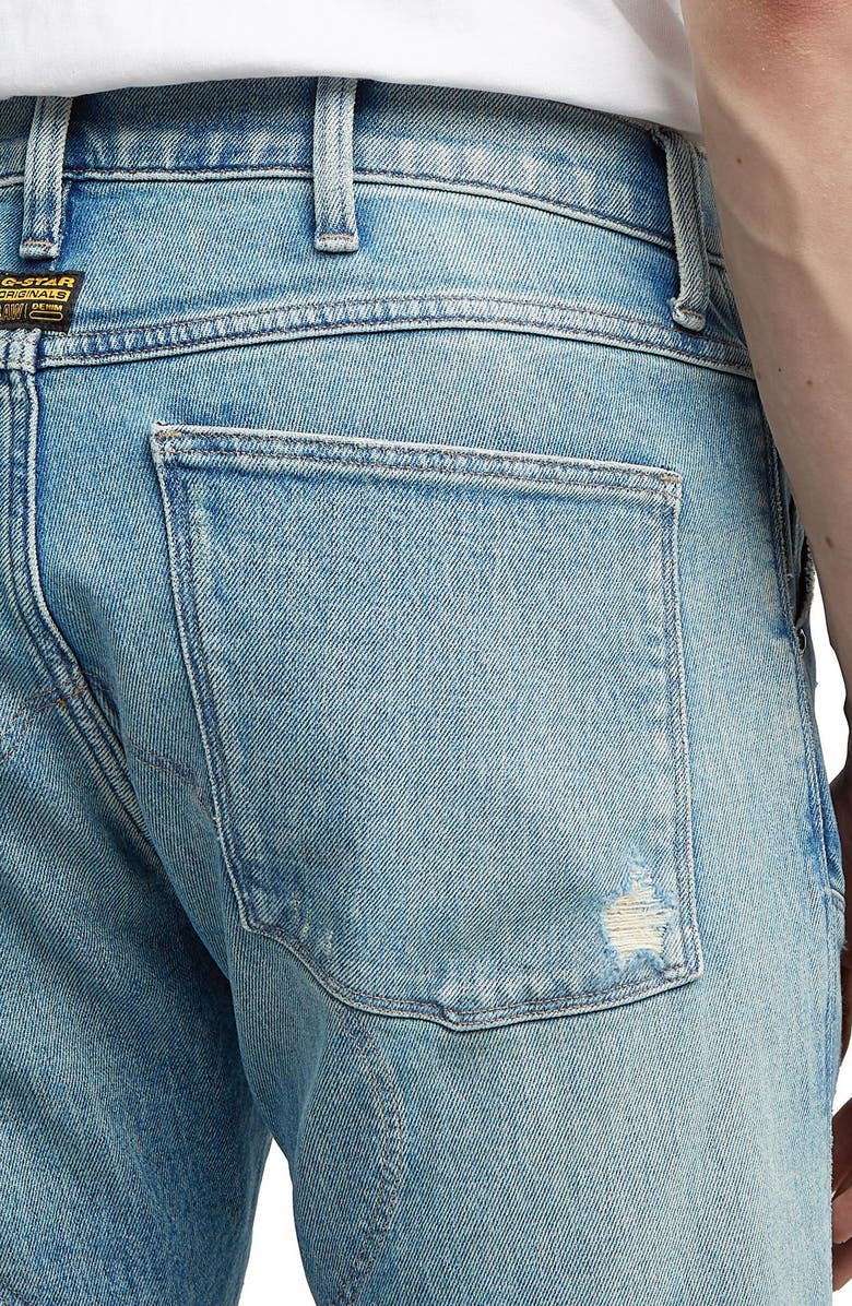 G-STAR 5620 3D Ripped Slim Fit Jeans, Alternate, color, Vintage Rainstorm Restored