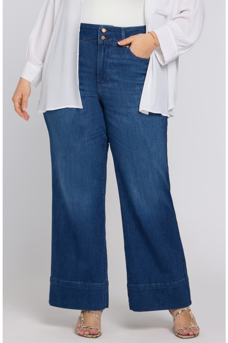 Teresa Wide Hem Wide Leg Jeans, Main, color, DEEP WAVE