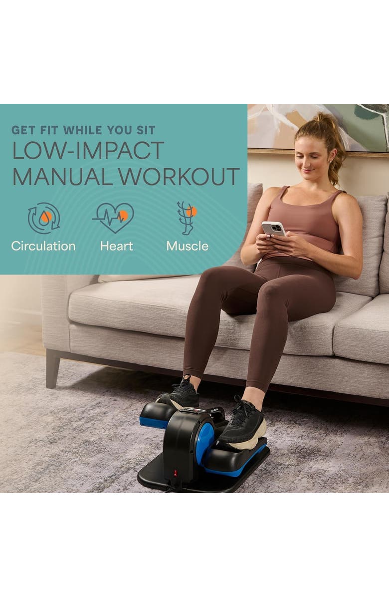 Lifepro AutoGlide Under Desk Bike Pedal Exerciser Seated Pedal Exerciser for Home or Office, Alternate, color, Black