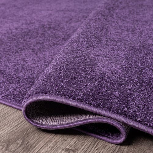 Jonathan Y Haze Solid Low-pile Round Area Rug In Lavender/purple