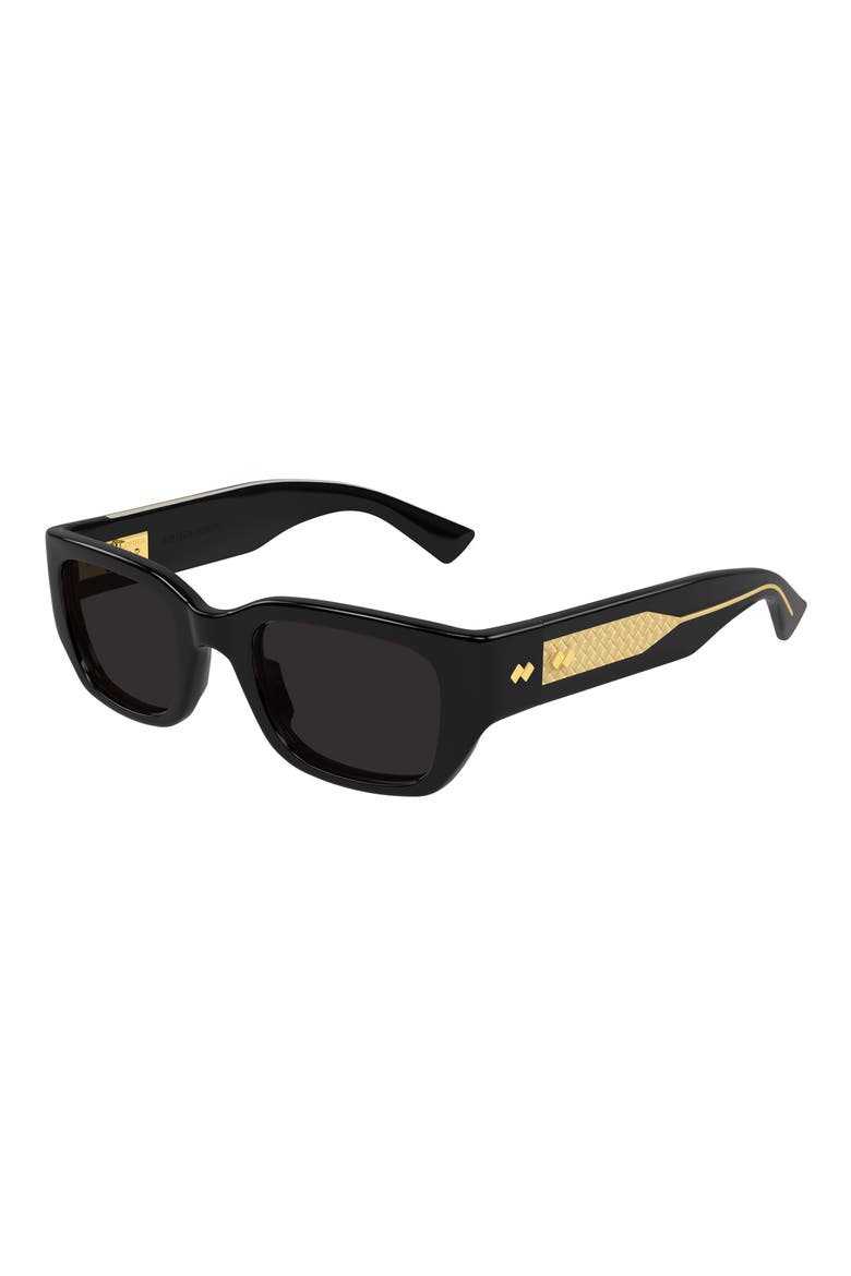51mm Rectangular Sunglasses, Alternate, color, BLACK