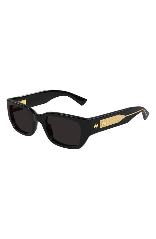 Bottega Veneta 51mm Rectangular Sunglasses In Black