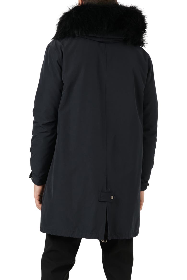 Parka With Genuine Shearling Trim, Alternate, color, NAVY/BLACK