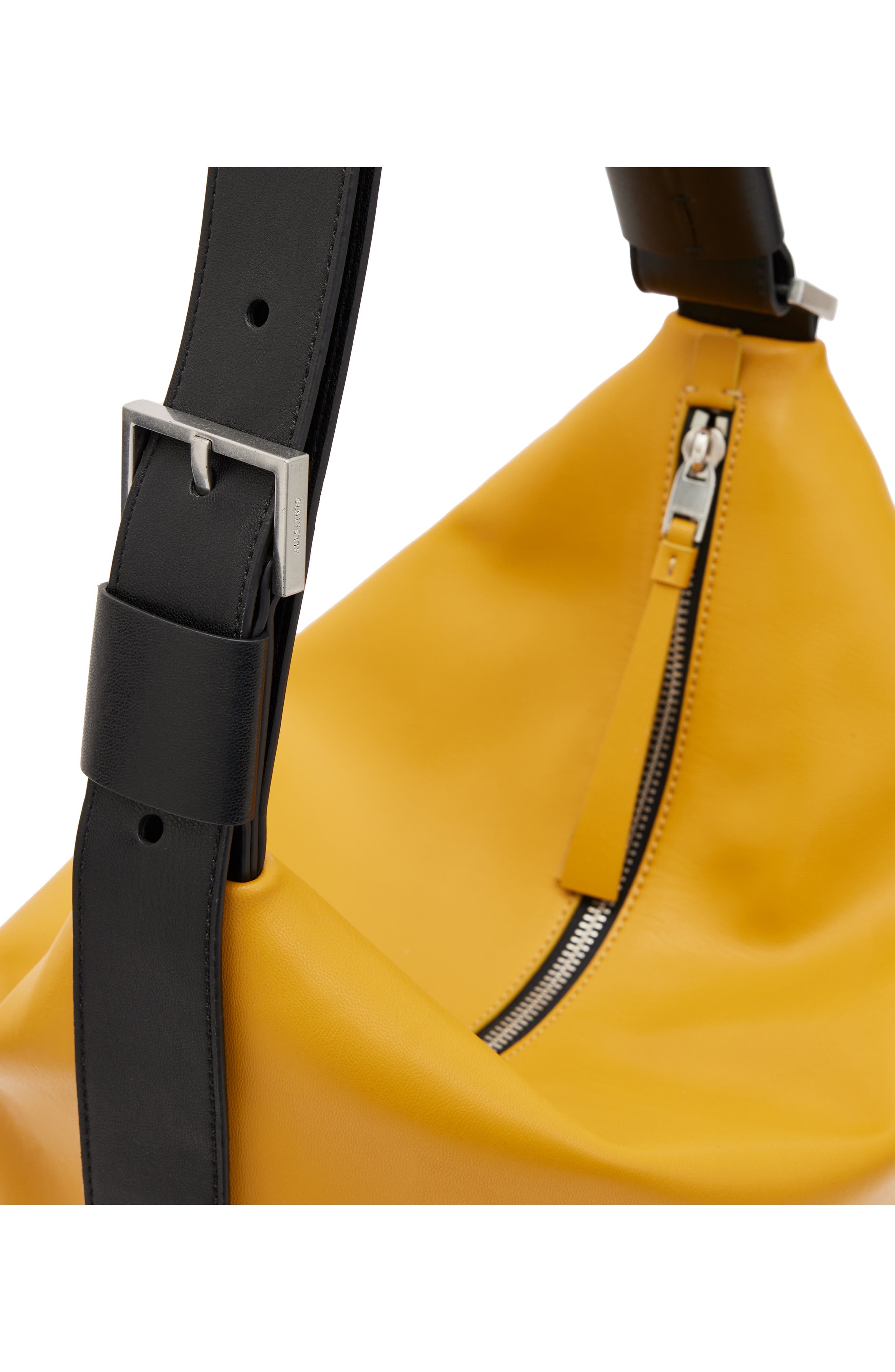 Aliyah Leather Shoulder Bag, Alternate, color, MUSTARD