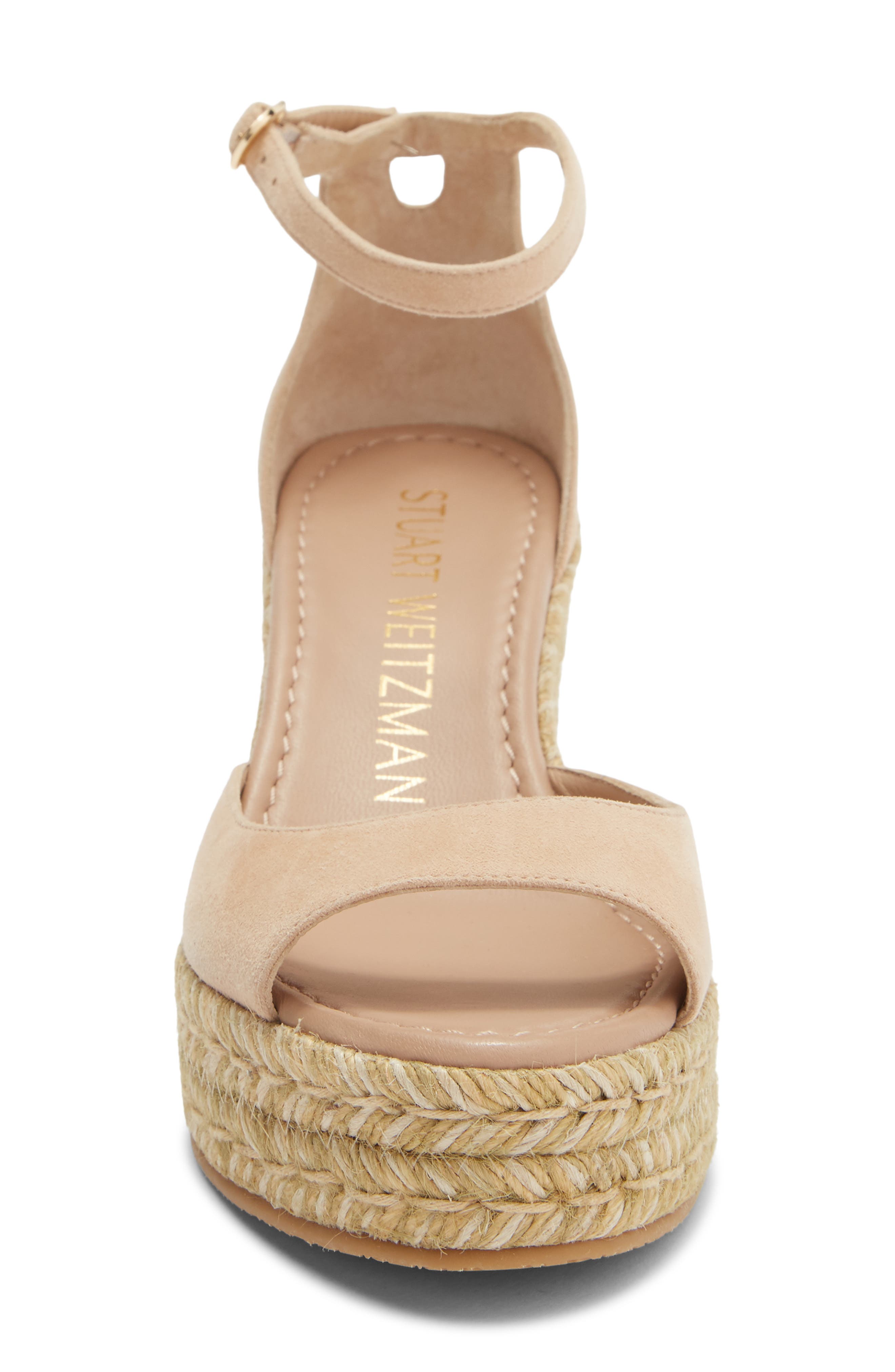 Stuart Weitzman Distia Espadrille Wedge Sandal, Alternate, color, Adobe