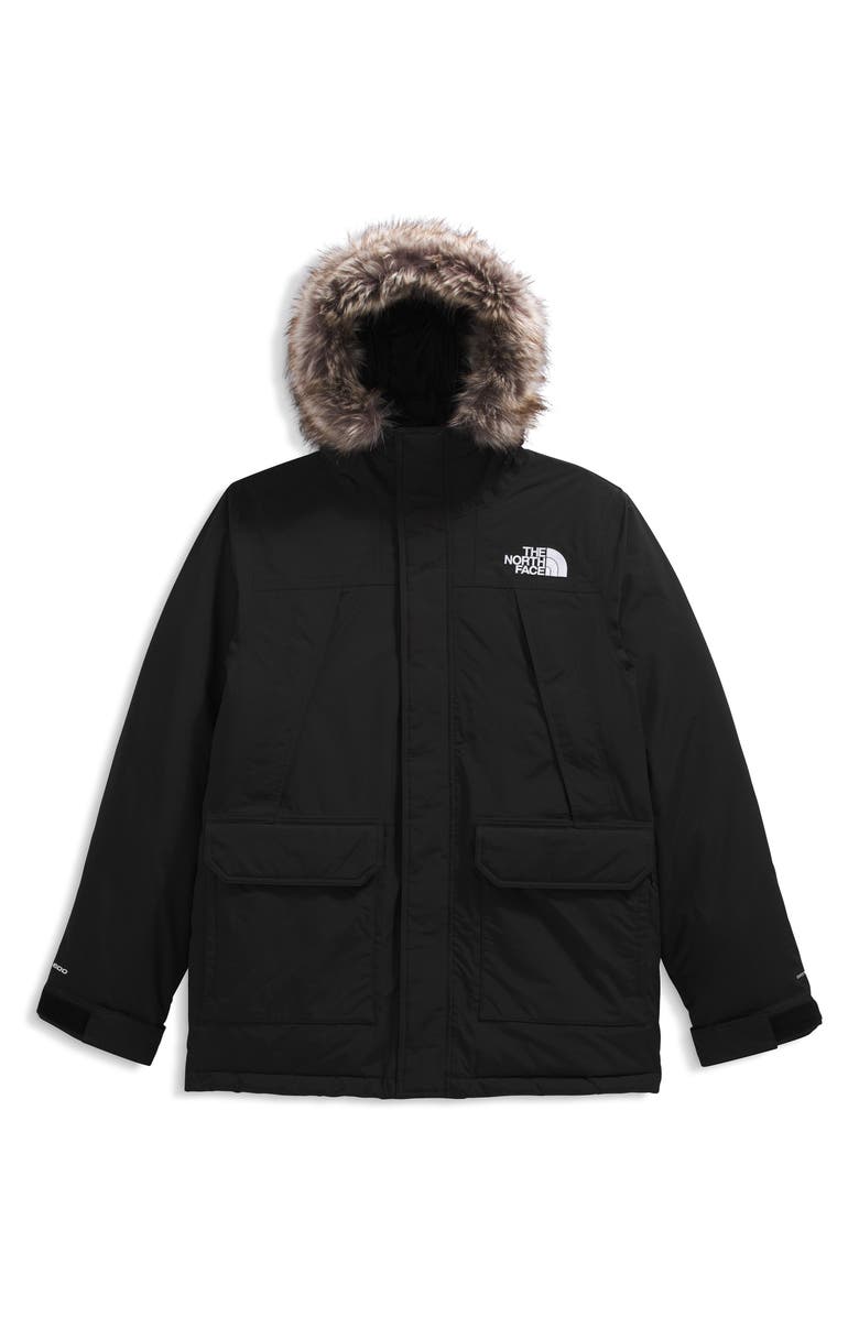 The North Face McMurdo Waterproof 600 Fill Power Hooded Down Parka with Faux Fur Trim, Alternate, color, Tnf Black/ Tnf Black
