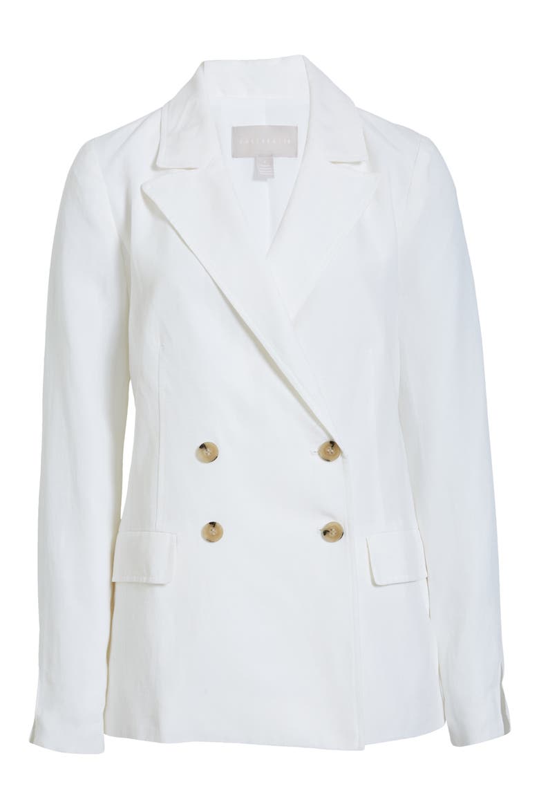 Dart Detail Double Breasted Jacket, Main, color, WHITE