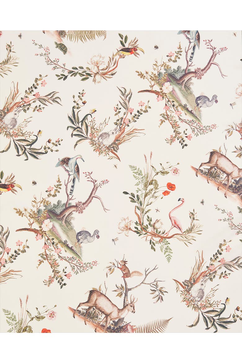 Wonderland Toile Silky Scarf, Alternate, color, Cream