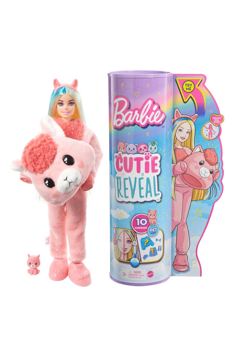 Mattel Barbie<sup>®</sup> Cutie Reveal<sup>™</sup> Doll with Plush Costume & 10 Surprises, Alternate, color,