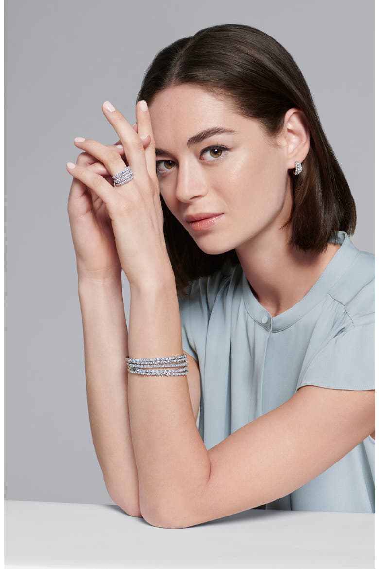 Eclipse Emerald Cut Diamond Bangle, Alternate, color, WHITE GOLD
