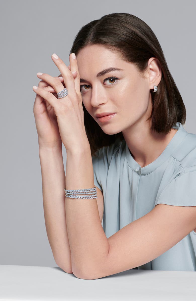 Kwiat Eclipse Emerald Cut Diamond Bangle, Alternate, color, 