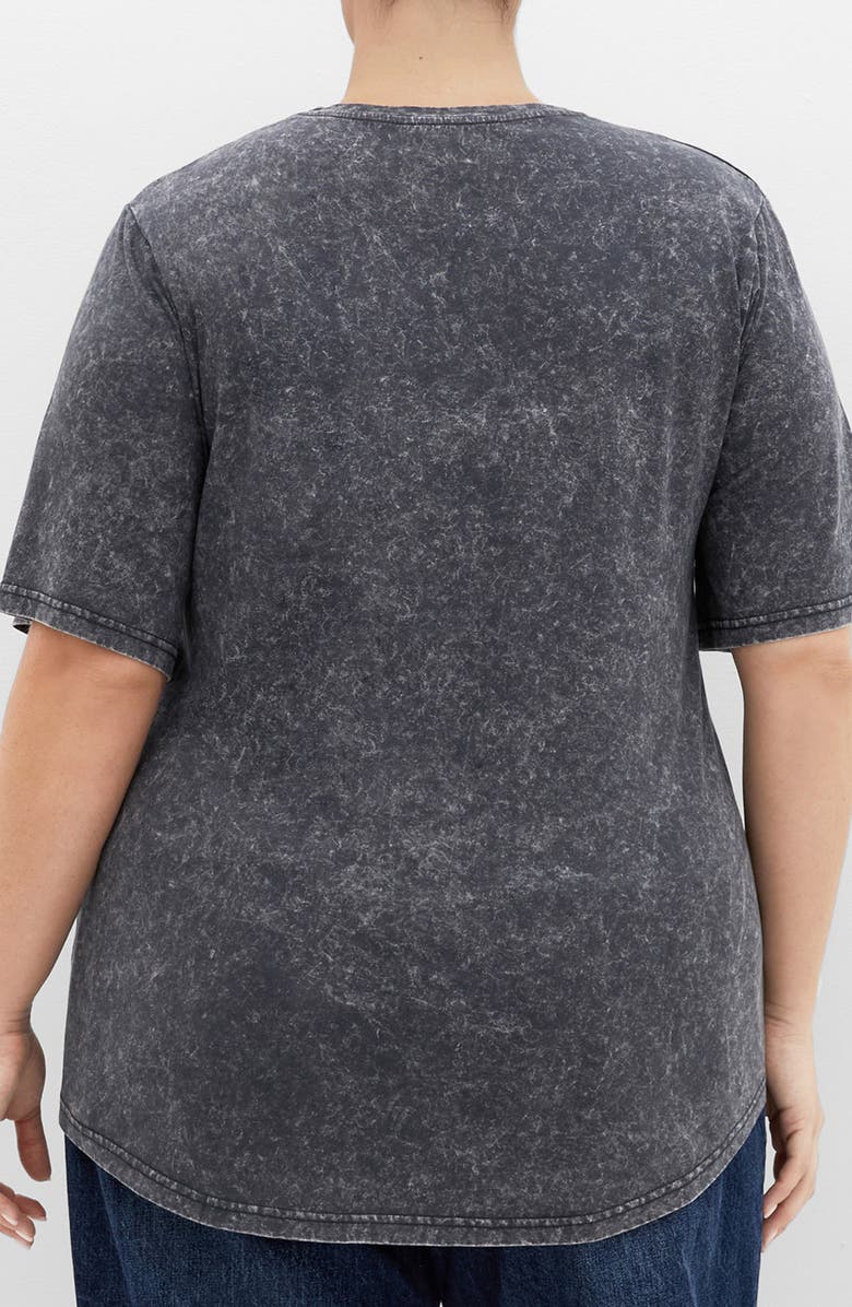 City Chic Kyra Cotton Graphic T-Shirt, Alternate, color, Black Acid Wash