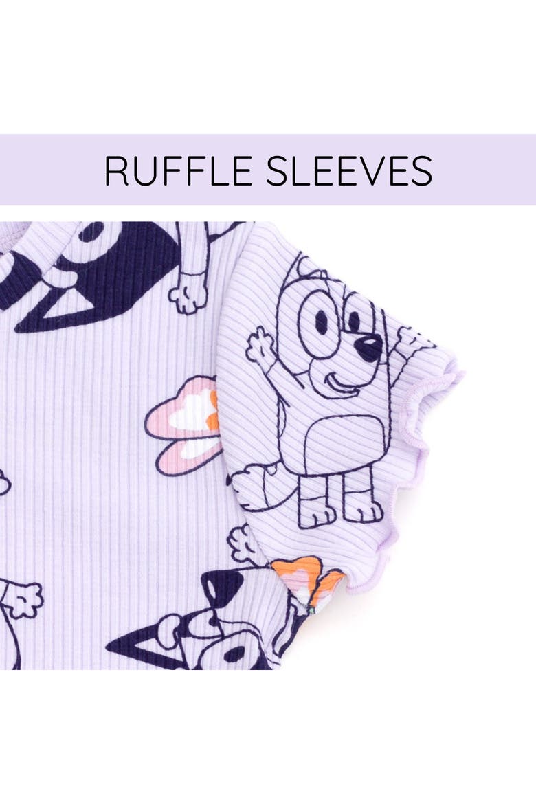 2-Piece T-Shirt and Bike Shorts Set, Alternate, color, Bluey Bingo Purple